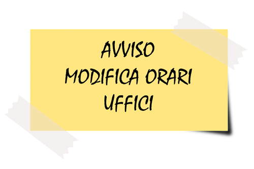 Avviso modifica orari uffici comunali